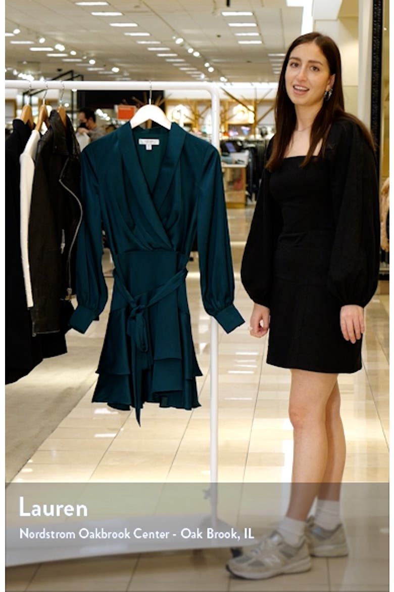 Mikayla Long Sleeve Satin Wrap Minidress video