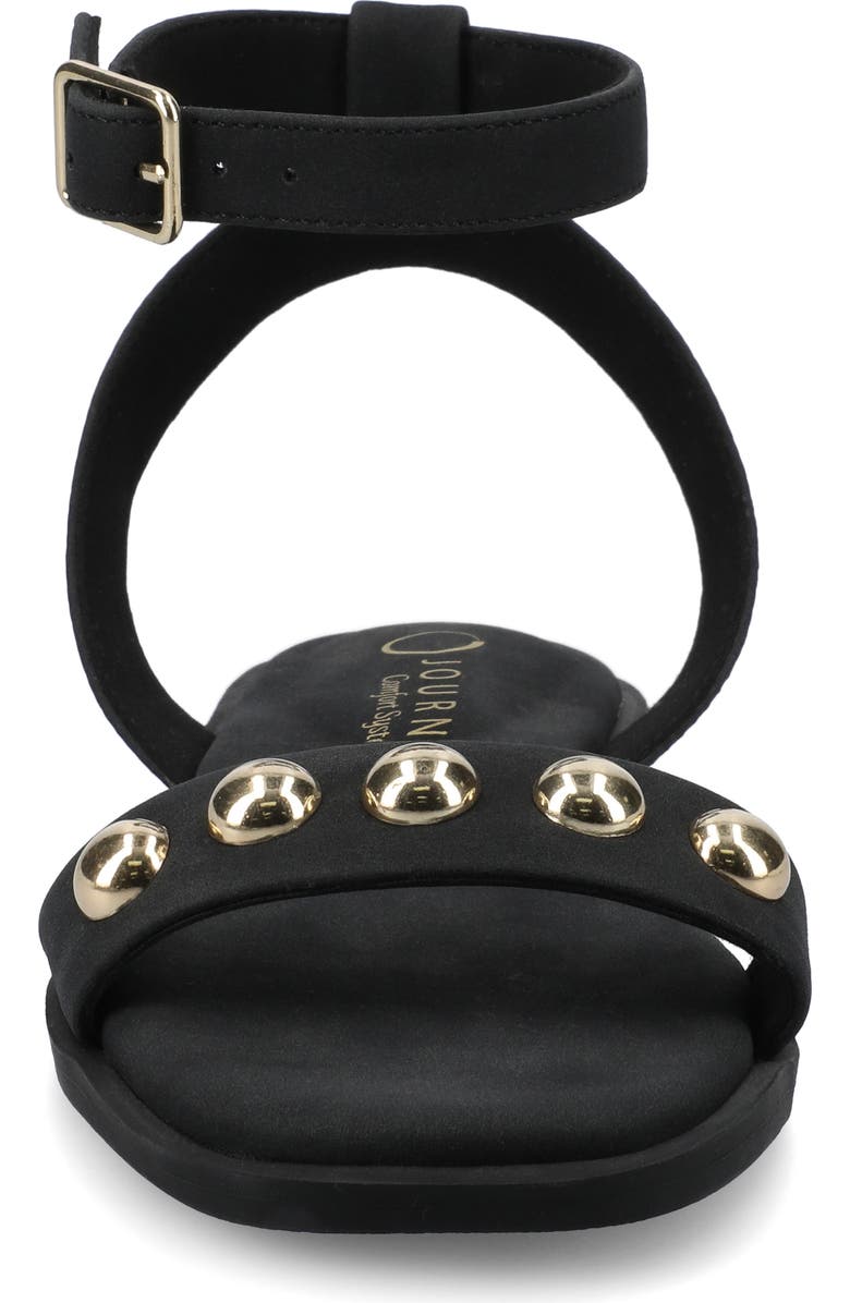 Journee Collection Primrose Studded Sandal, Alternate, color, Black Nubuck