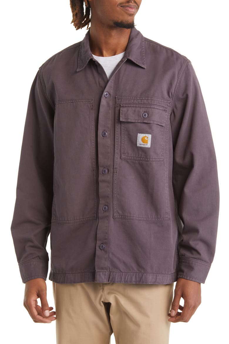 Charter Organic Cotton Twill Shacket, Alternate, color, ARTICHOKE