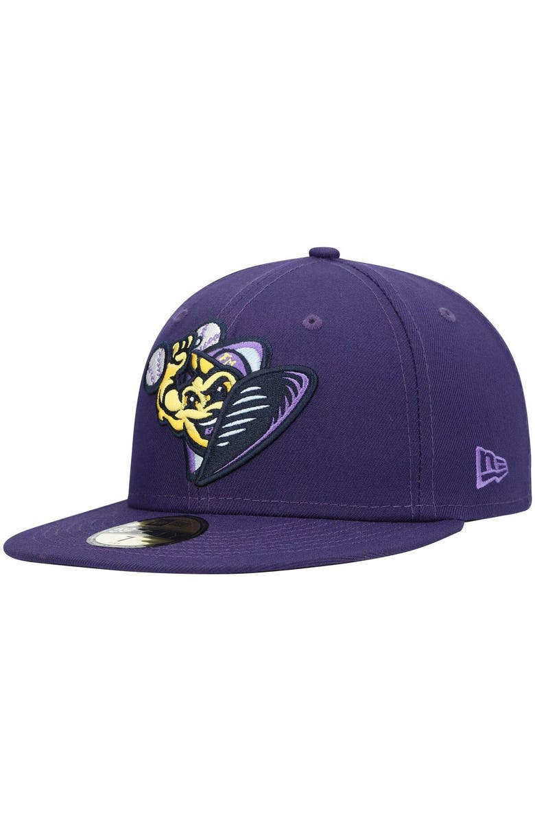 New Era Men's New Era Purple Fort Myers Mighty Mussels Alternate Authentic Collection 59FIFTY Fitted Hat, Alternate, color, 