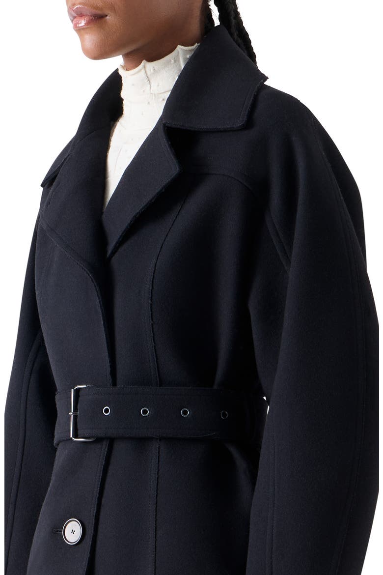 Wool Blend Jacket with Barrel Sleeves, Alternate, color, BLACK