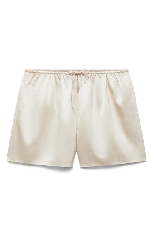 Mango Silk Pyjama Shorts In Light/pastel Grey