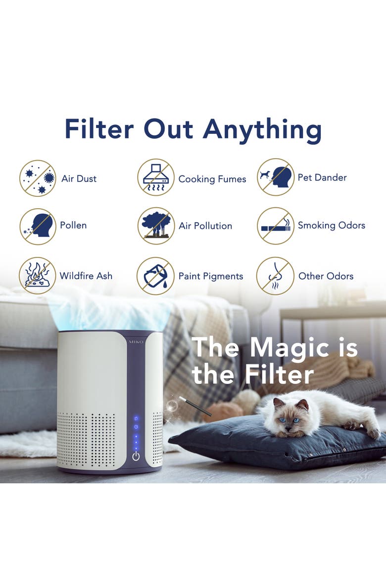 Ibuki True HEPA Air Purifier with Auto Mode and Diffuser, Alternate, color, White