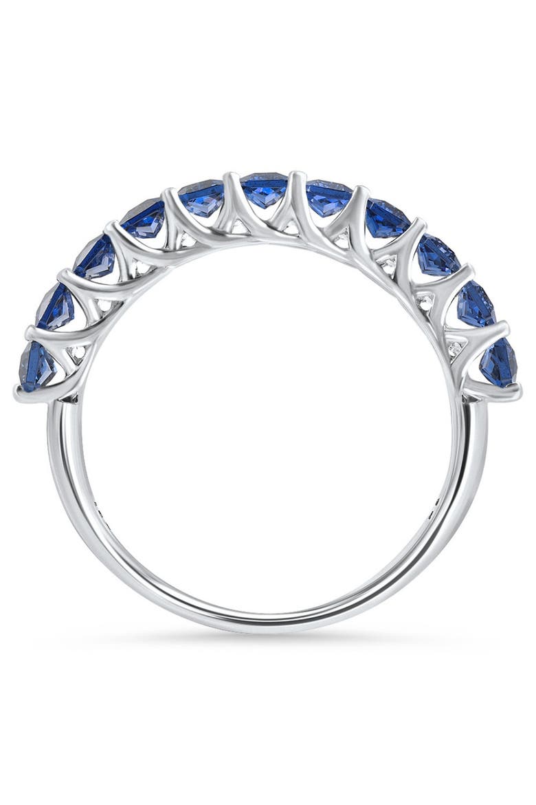 2.50Ct Blue Sapphire Wedding Anniversary Ring Stackable 14k Gold Band, Alternate, color, 14k White Gold