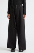 PLAN C Cotton Blend Scuba Knit Wide Leg Pants