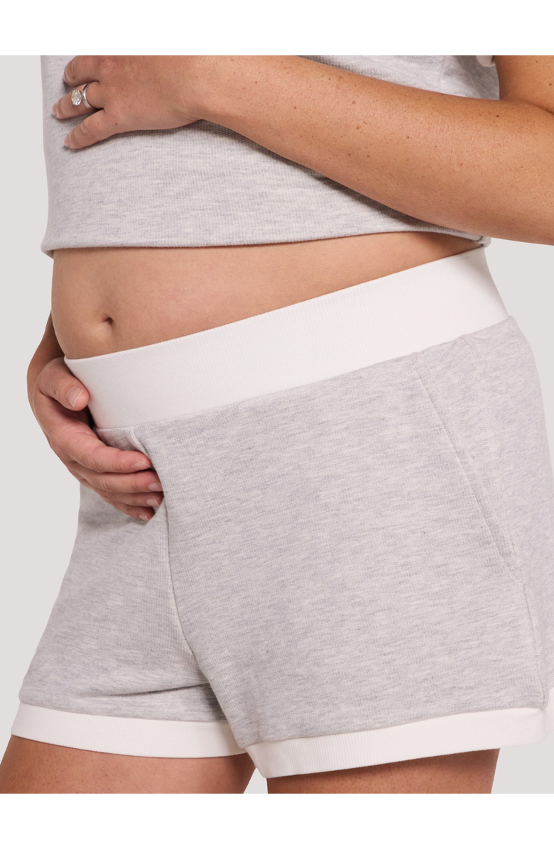 MOTHERHOOD MATERNITY Relaxed Pull-On Maternity Short, Alternate, color, Heather Grey