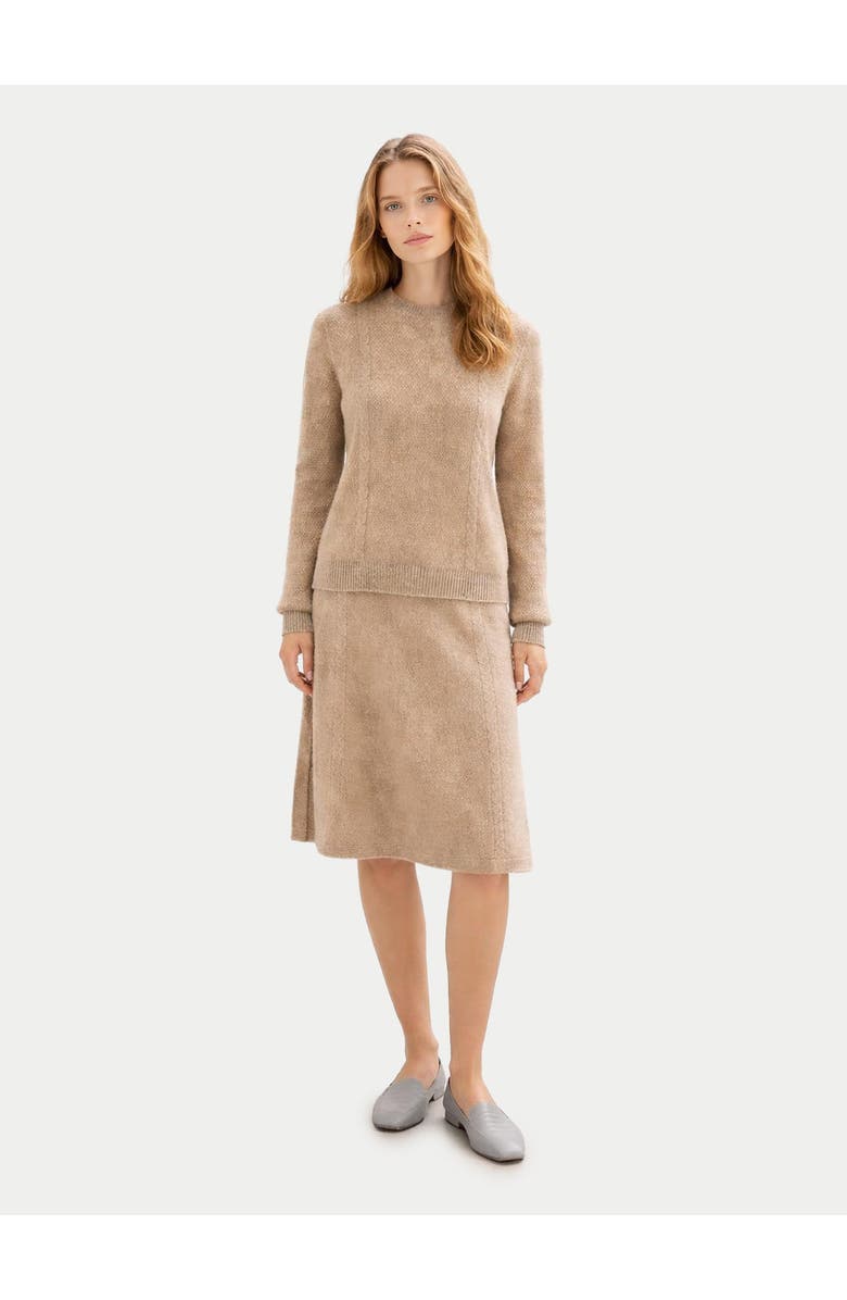 Gobi Cashmere Cropped Crewneck Cashmere Sweater, Alternate, color, Warm Grey