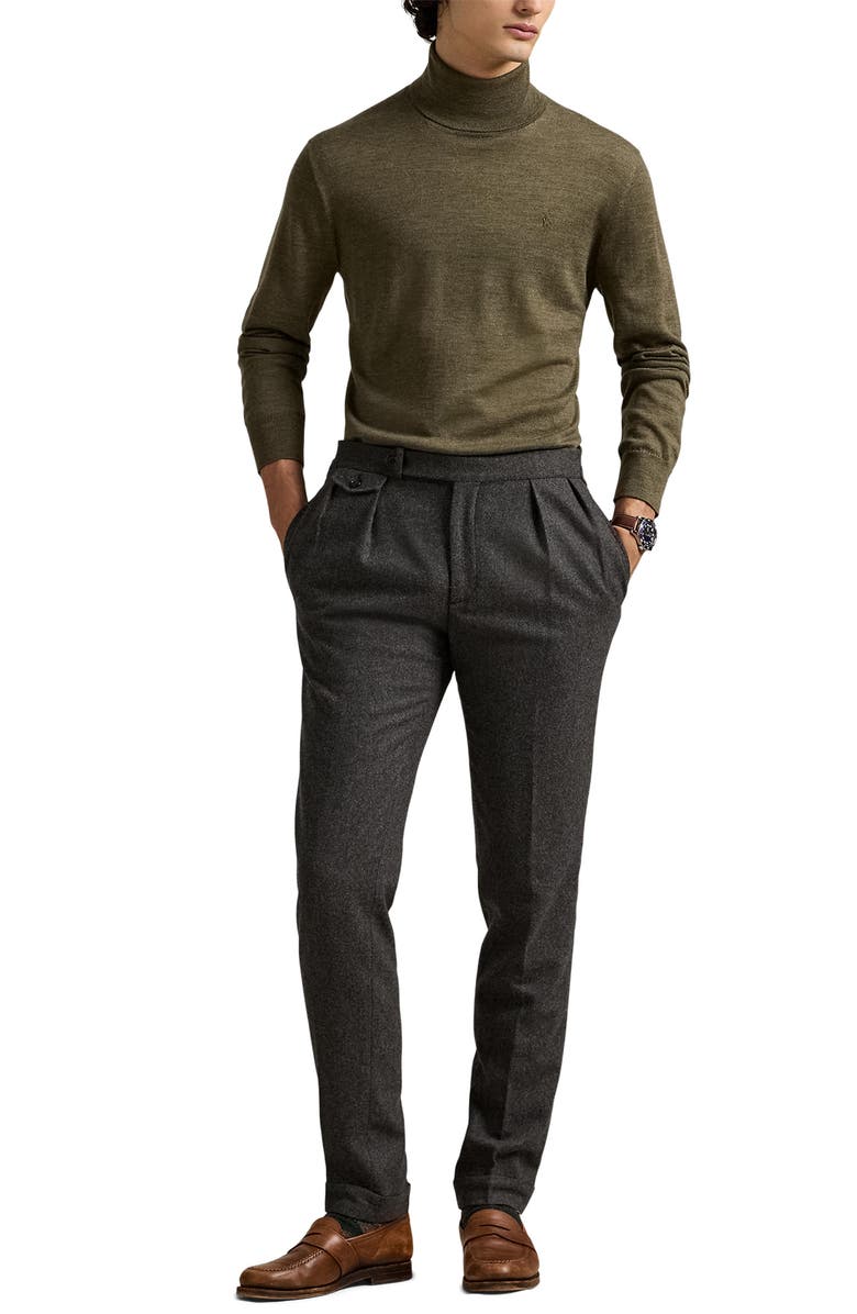 Polo Ralph Lauren Merino Wool Turtleneck Sweater, Alternate, color, Cargo Olive Heather