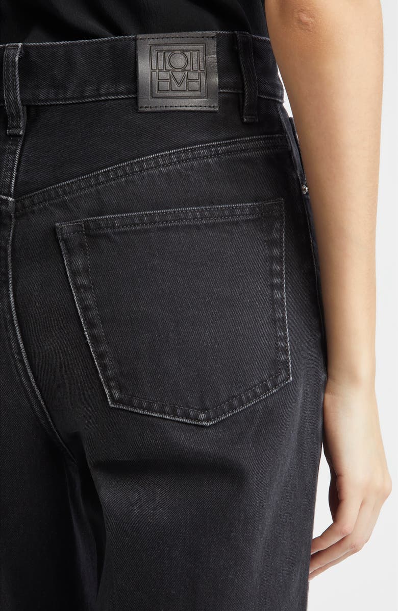TOTEME High Waist Wide Leg Jeans, Alternate, color, Faded Black