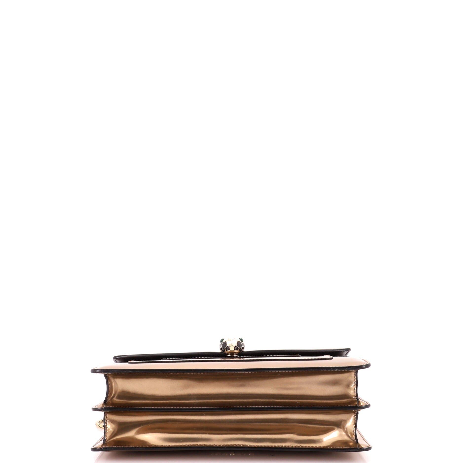Serpenti Forever Shoulder Bag Patent Medium, Alternate, color, Metallic Gold