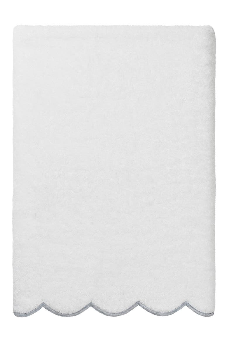 Adornia Scallop 6-Piece Towel Set, Alternate, color, WHITE/ GRAY