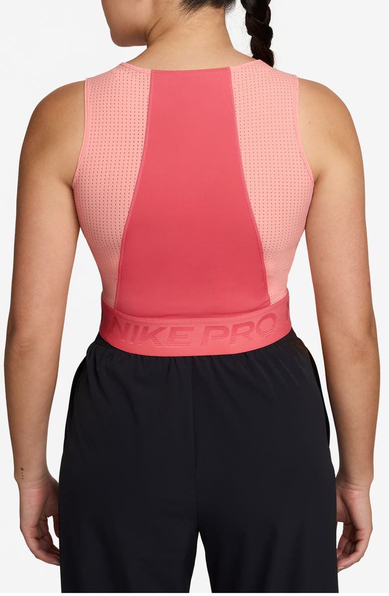 Nike Dri-FIT Quarter Zip Tank Top, Alternate, color, Sea Coral/ Light Fusion Red