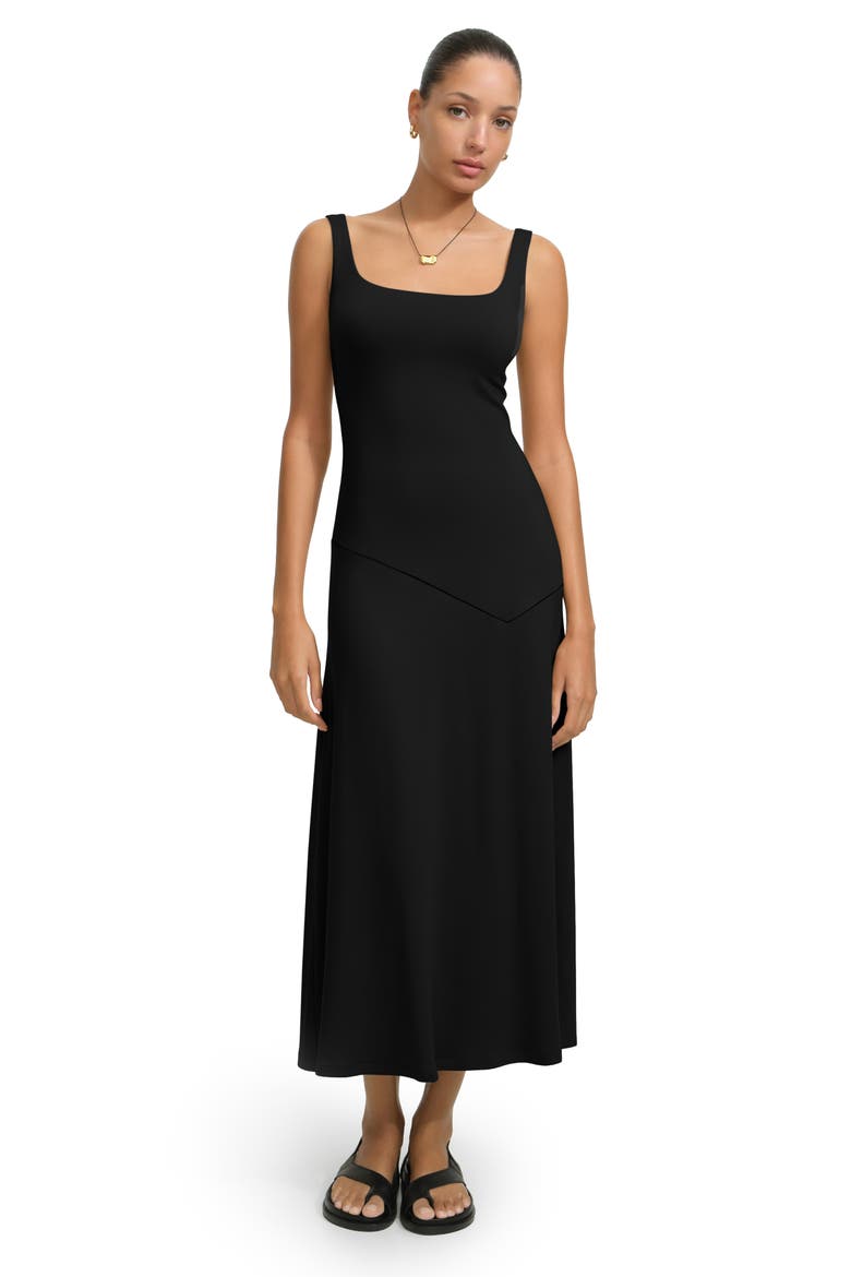Margot Sleeveless Midi Dress, Alternate, color, BLACK
