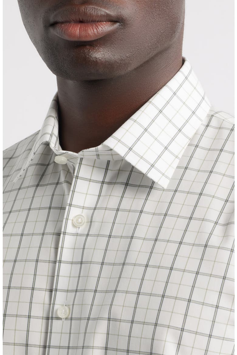 Traditional Fit Check Non-Iron Cotton Dress Shirt, Alternate, color, GREEN-BLUE WINDFORD PLAID