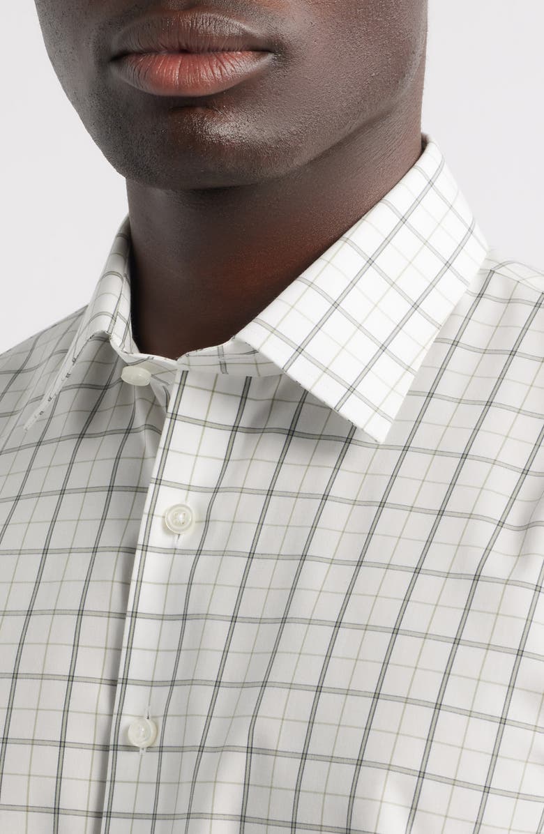 Nordstrom Traditional Fit Check Non-Iron Cotton Dress Shirt, Alternate, color, Green-Blue Windford Plaid