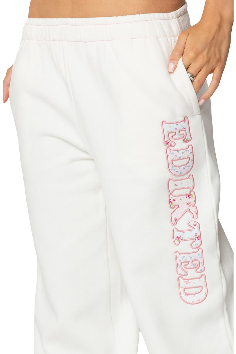 Mili Logo Wide Leg Sweatpants, Alternate, color, WHITE