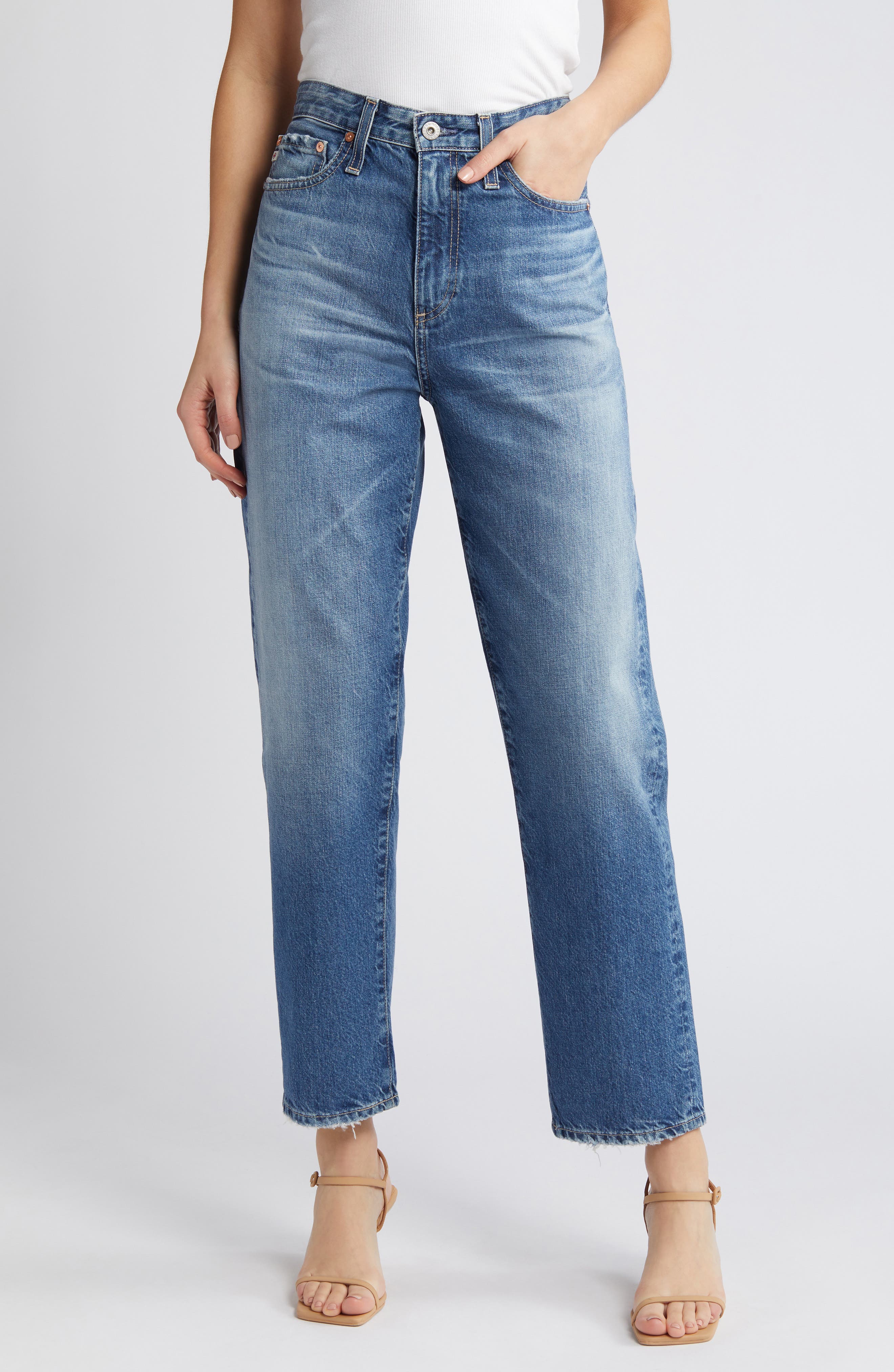 Rian High Waist Ankle Straight Leg Jeans