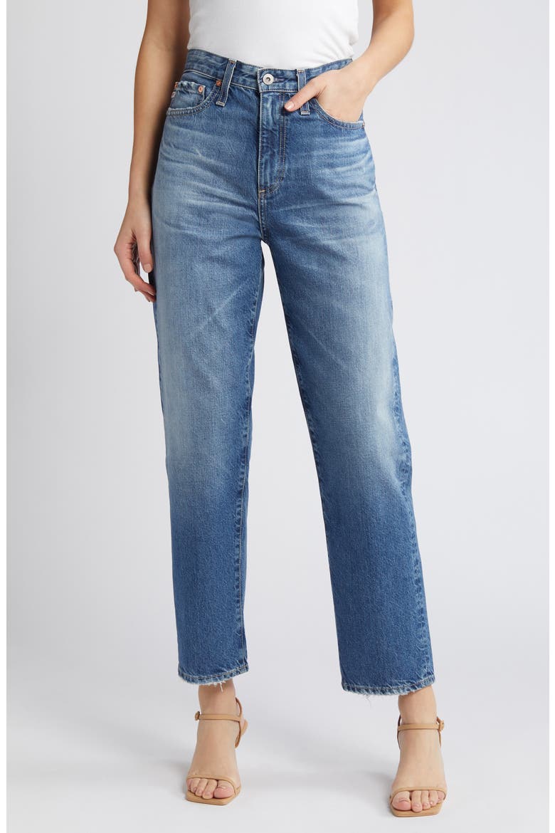 Rian High Waist Ankle Straight Leg Jeans, Main, color, 15 YEARS RESTART