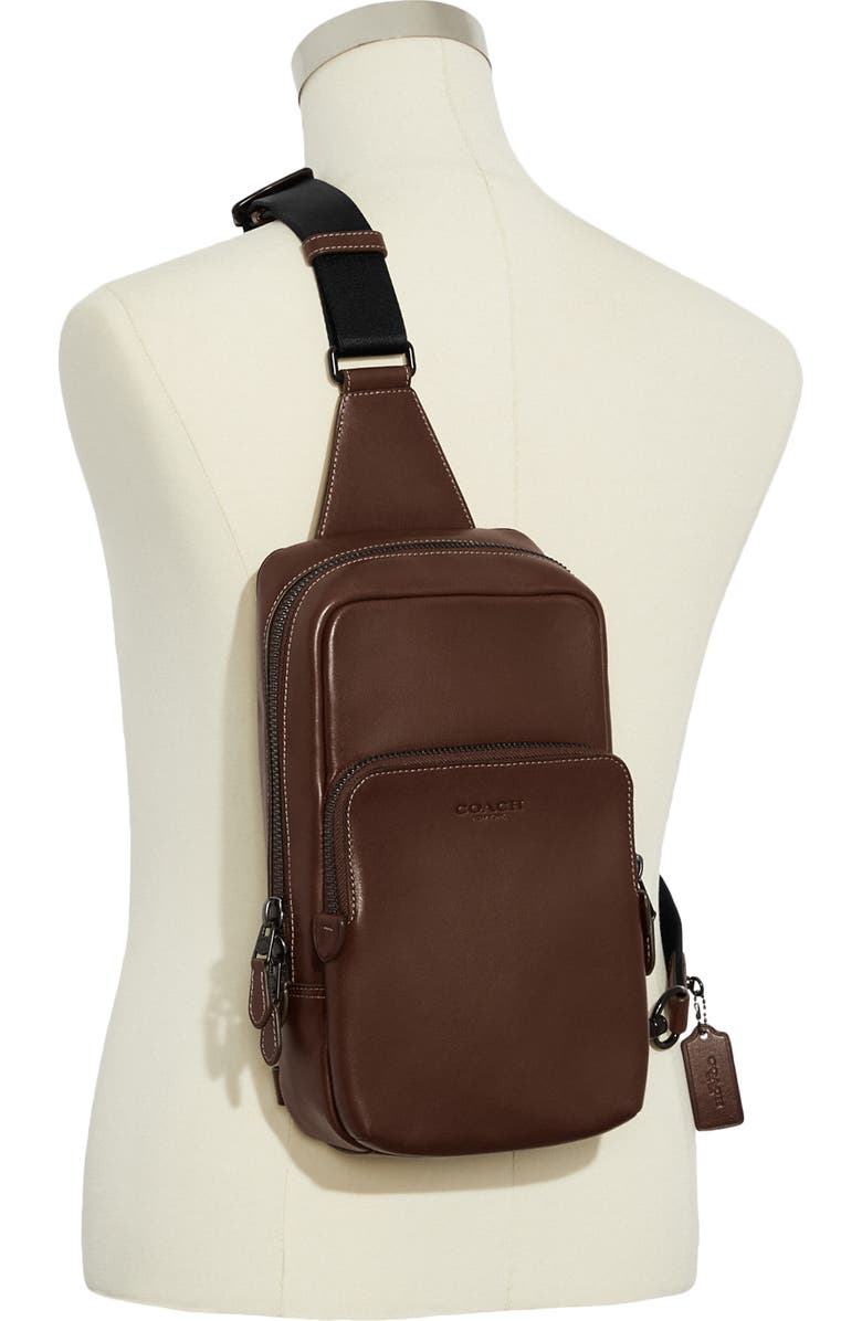 COACH Signature Gotham Leather Sling Pack, Alternate, color,