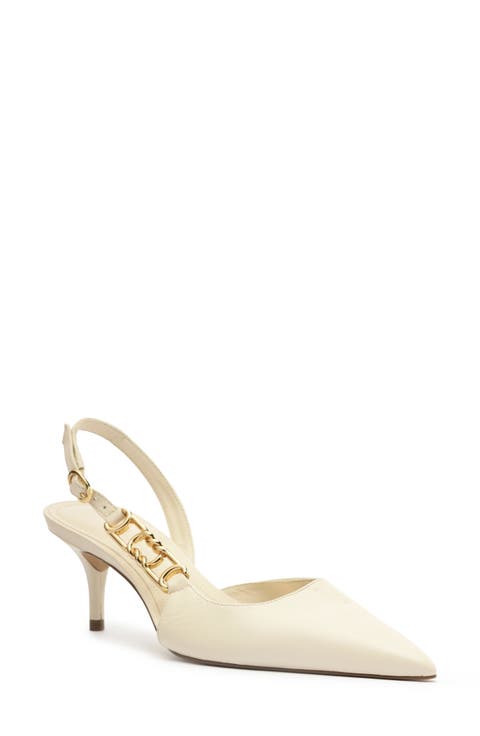 Faye Half d'Orsay Pointed Toe Slingback Pump (Women)