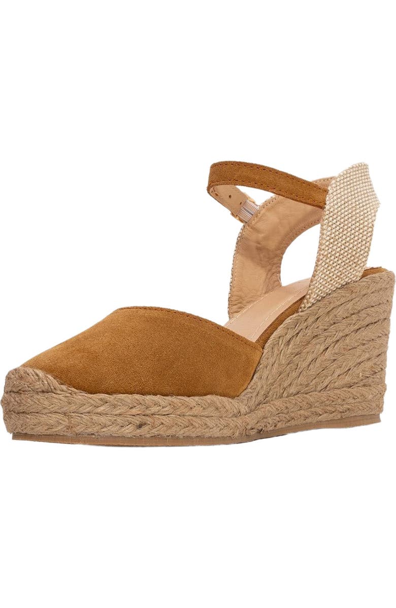 Forever & Always Shoes Sinta Suede Leather Platform Espadrille, Alternate, color, Light Brown Leather