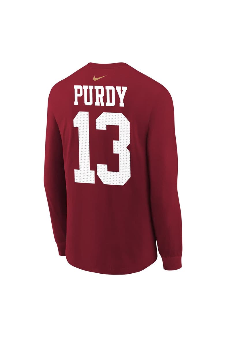 Youth Nike Brock Purdy Scarlet San Francisco 49ers Player Name & Number Long Sleeve T-Shirt, Alternate, color, Scarlet