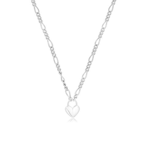Figaro Heart Padlock Necklace