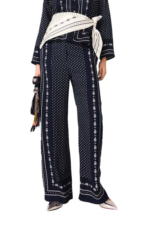 Printed fluid trousers