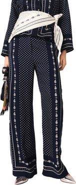 maje Printed fluid trousers