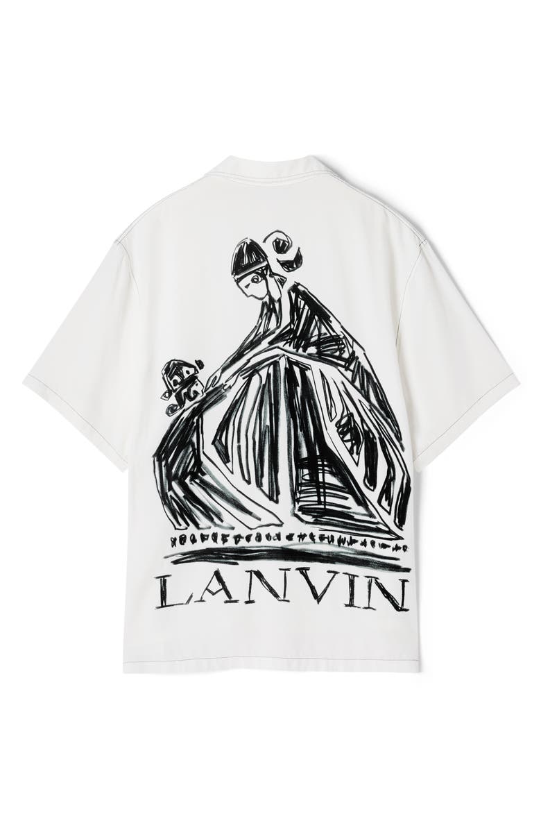 Lanvin White Shirt With Mother And Daughter Print On The Back, Alternate, color, White