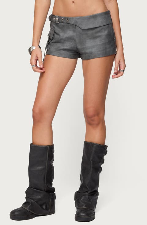 Houston Faux Leather Micro Shorts