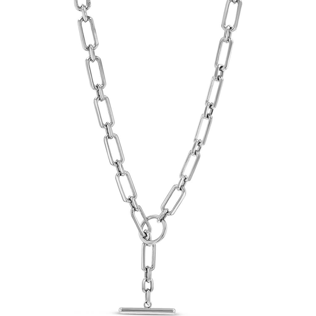 Sheryl Lowe Oval Link Chain Necklace With Toggle In Sterling Silver