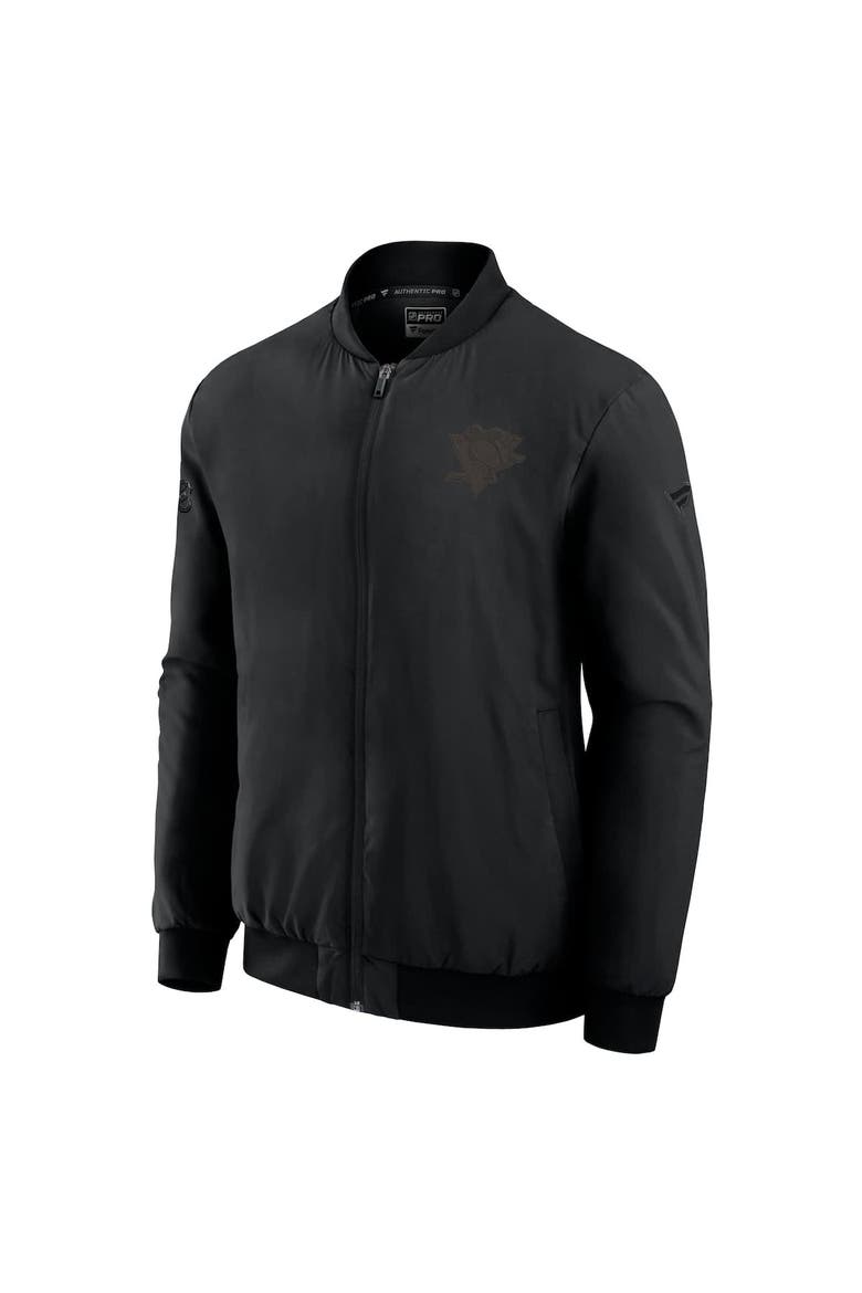 Men's Fanatics Black Pittsburgh Penguins Authentic Pro Road Lightweight Full-Zip Bomber Jacket, Alternate, color, Black