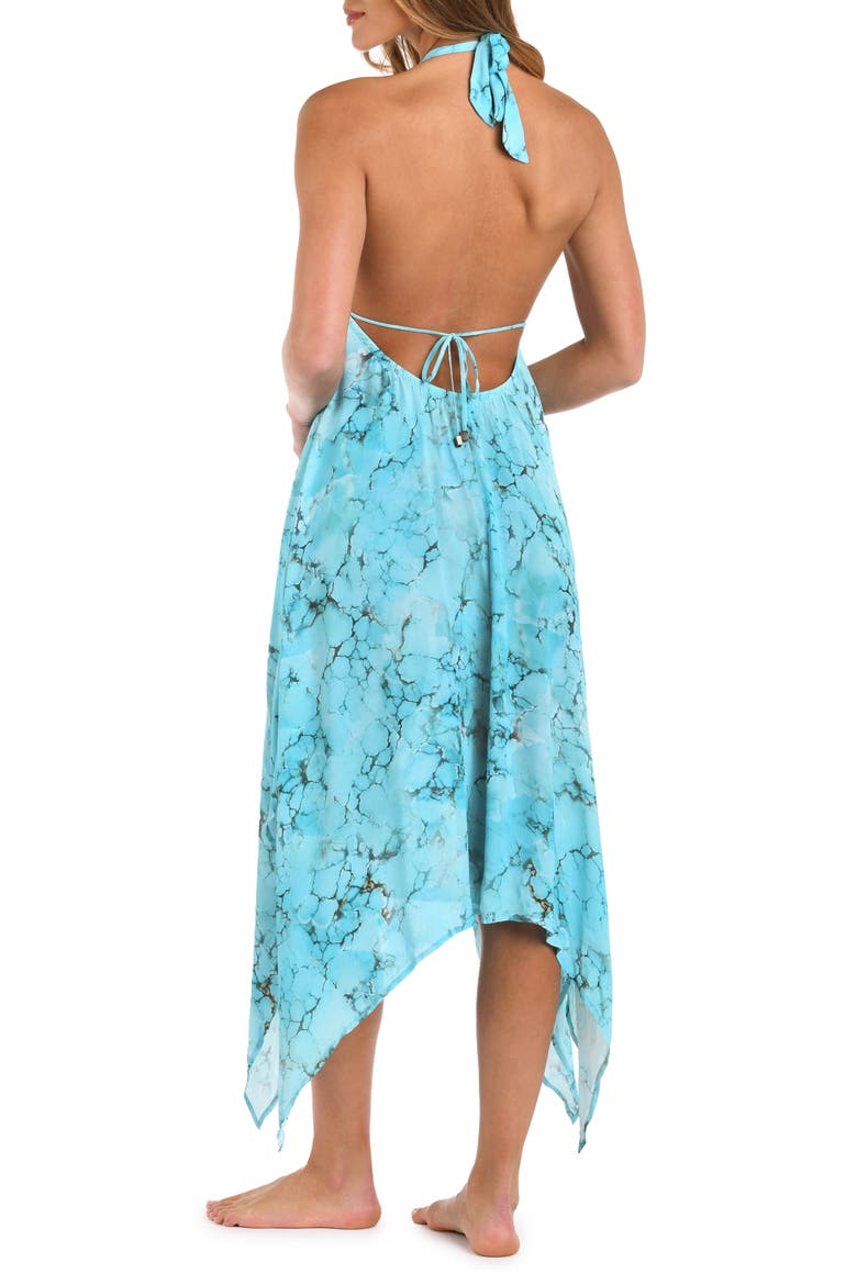 Umma Plunge Cover-Up Dress, Alternate, color, TURQUOISE