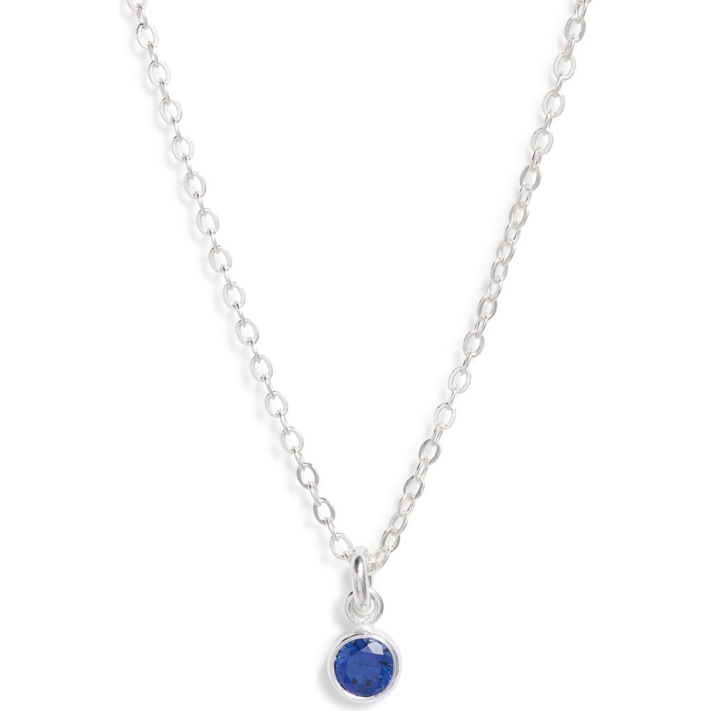 Set & Stones Birthstone Charm Pendant Necklace In Silver