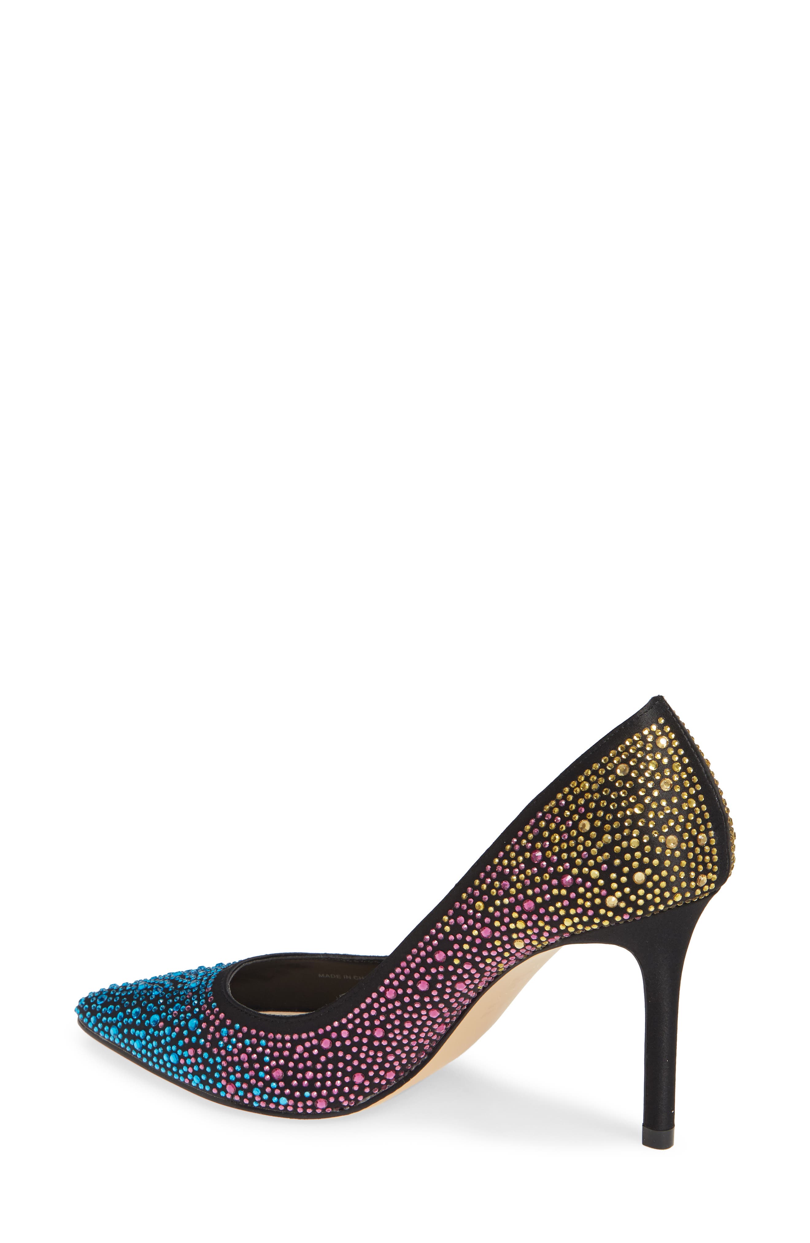 Nina Nickie 2 Crystal Studded Pointy Toe Pump, Alternate, color, 