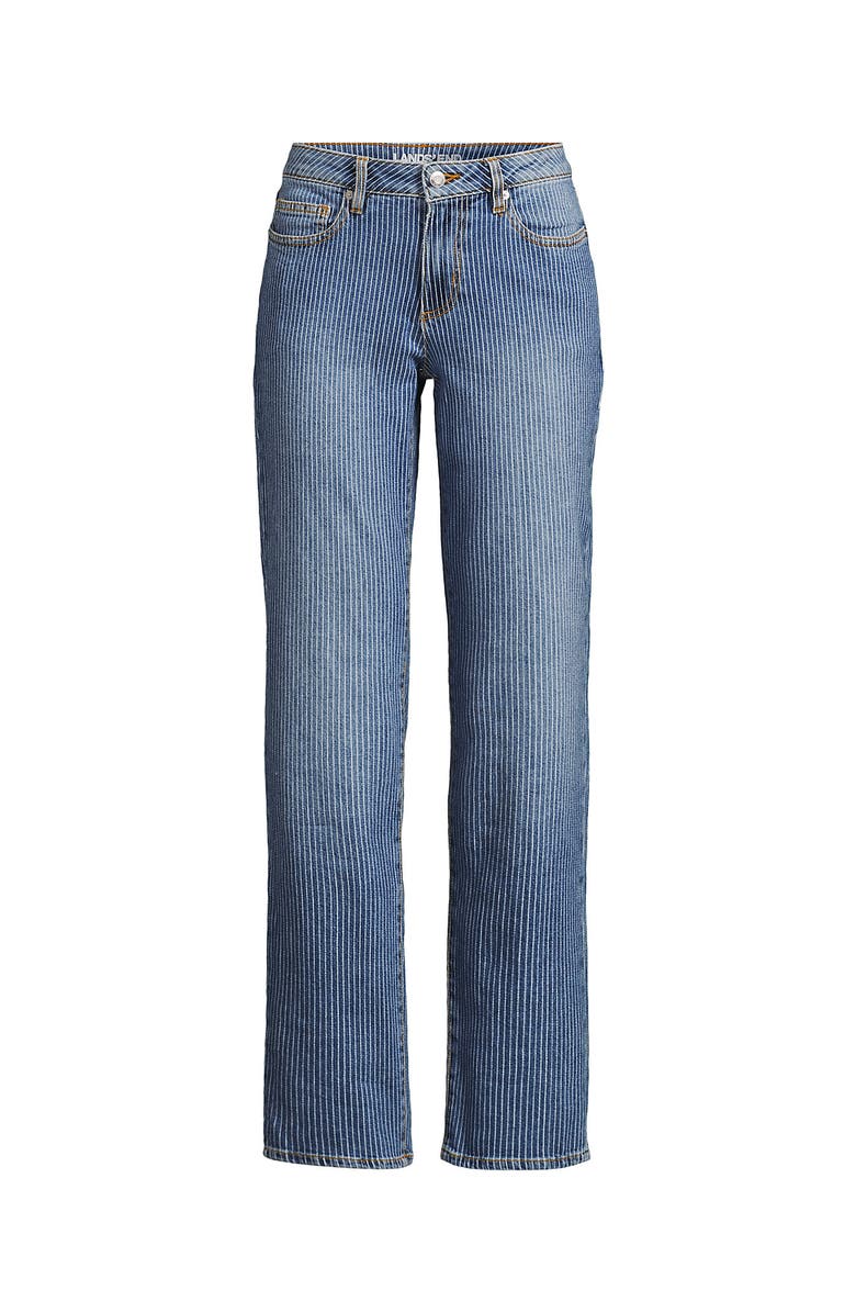 Lands' End Soft Denim Mid Rise Boyfriend Jeans, Alternate, color, Beau Blue Stripe