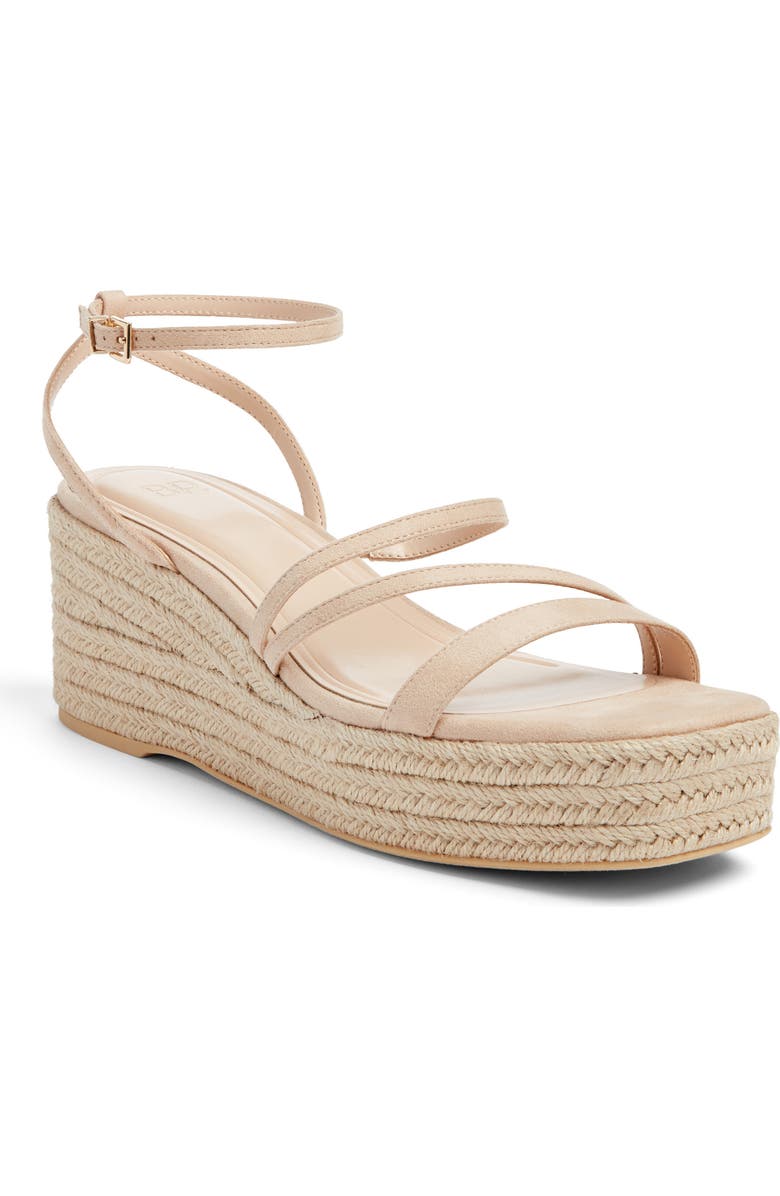 BP. Coco Espadrille Ankle Strap Platform Wedge Sandal, Main, color, Tan Light