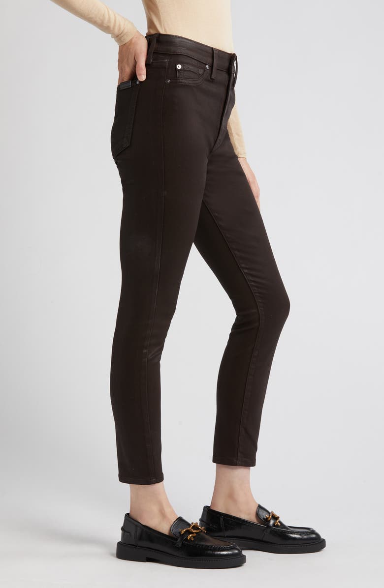 7 For All Mankind Coated High Waist Ankle Skinny Jeans, Alternate, color,