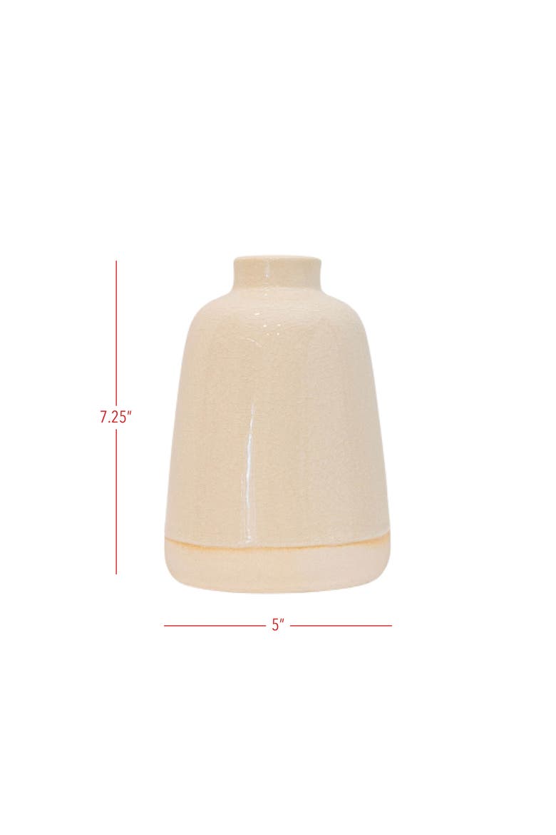 Smooth Tapered Bud Vase White Stoneware, Alternate, color, White