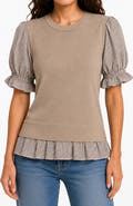 Nanette Lepore Twofer Ruffle Trim Sweater