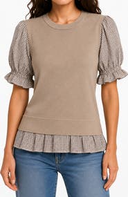 Nanette Lepore Twofer Ruffle Trim Sweater