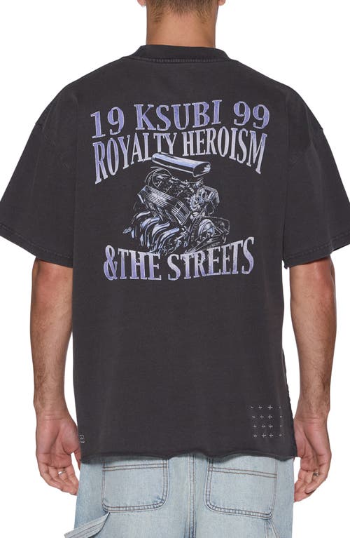 Ksubi Engine Ekcess Oversized Graphic Tee In Gray