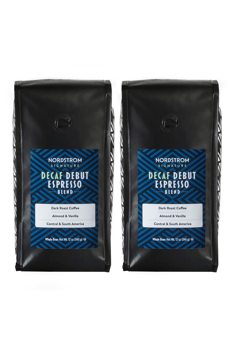 Decaf Debut Espresso Blend 2-Pack Whole Bean Coffee, Main, color, BROWN