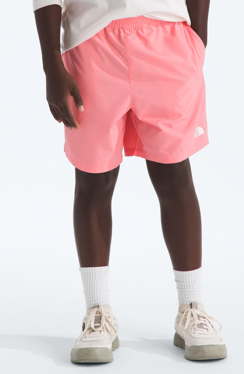 The North Face Kids' Class V FlashDry<sup>™</sup> Shorts, Alternate, color, Coral Crush Logo Weather Topo