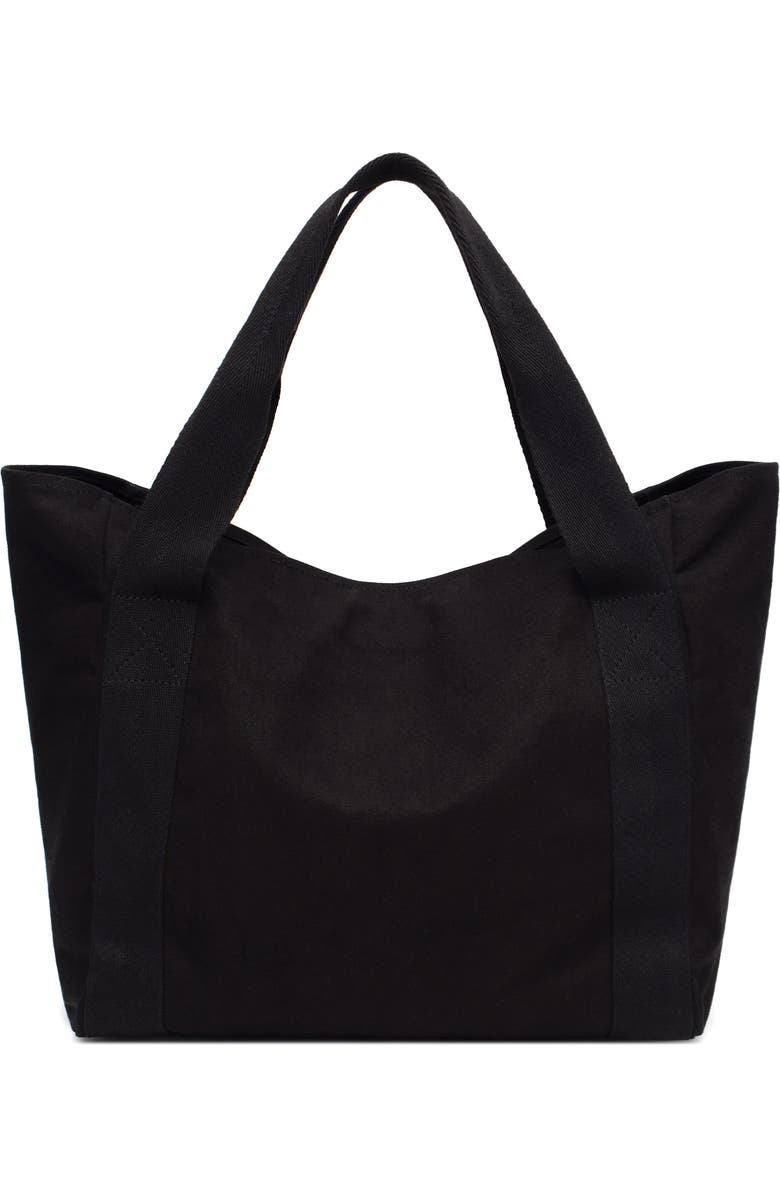 New Amsterdam Leatherworks Liliana Large Canvas Tote Bag, Alternate, color, Black
