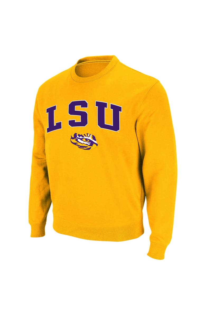 COLOSSEUM Men's Colosseum Gold LSU Tigers Arch & Logo Crew Neck Sweatshirt, Main, color, Gold