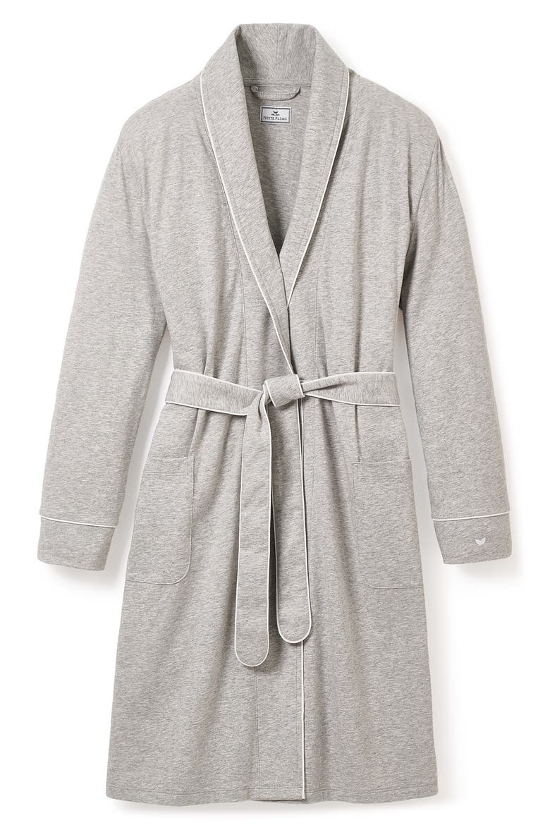 Luxe Pima Cotton Maternity Robe, Main, color, HEATHER GREY