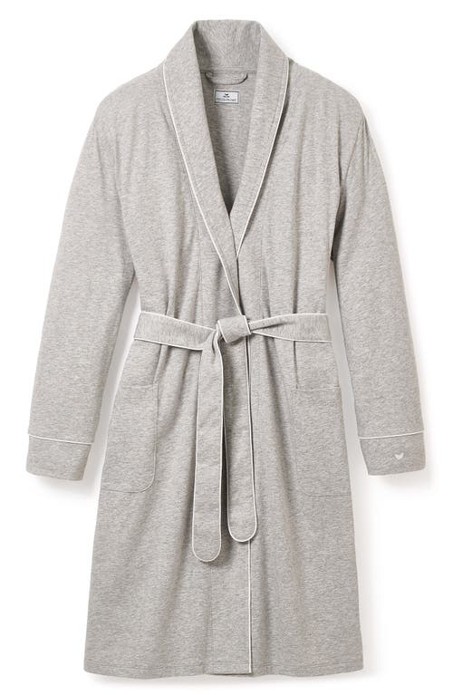 Petite Plume Luxe Pima Cotton Maternity Robe In Gray