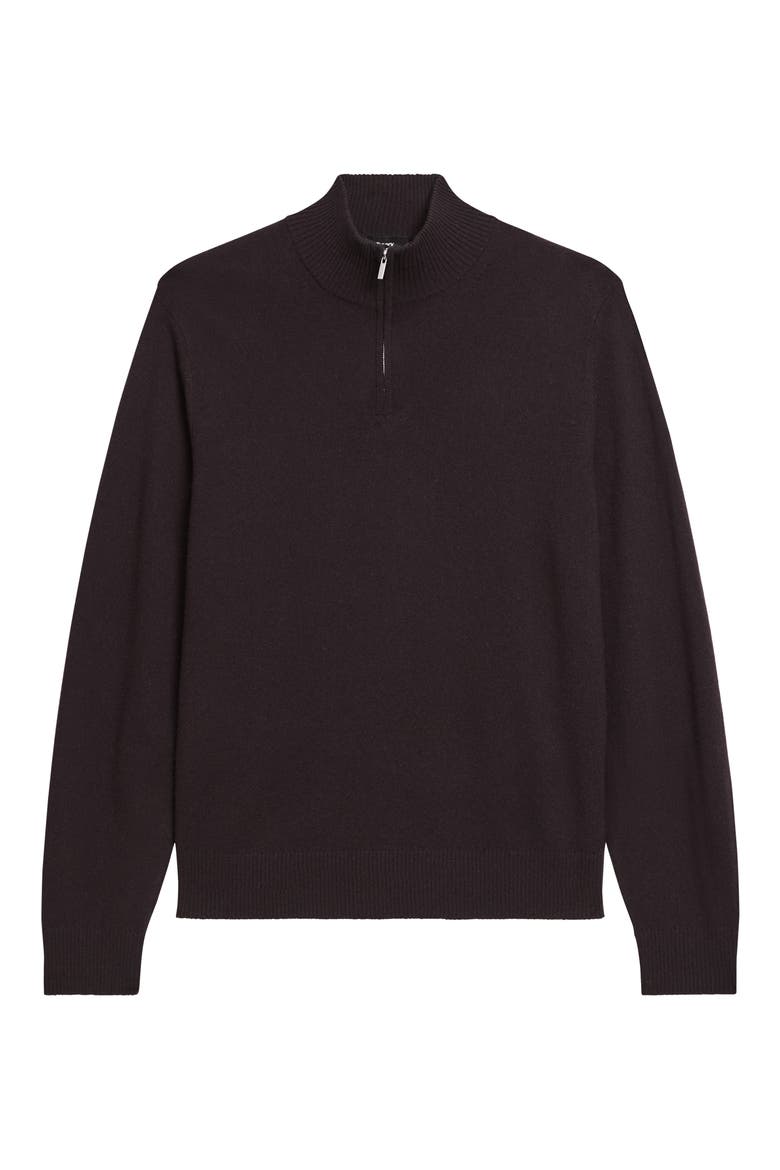 Hilles Quarter Zip Cashmere Sweater, Alternate, color, DEEP EGGPLANT
